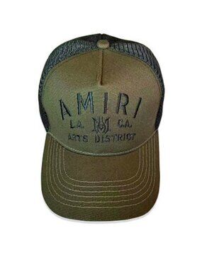 AMIRI Olive Green Mesh-Back Logo Cap